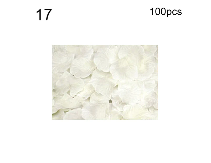100Pcs Fake Flowers Romantic Colorful Fabric Artificial Rose Flower Petals for Wedding 17