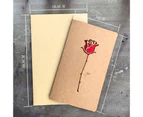 10Pcs Greeting Card with Envelop Hollow Out Design Kraft Paper Floral Letter Pattern Blessing Card for Valentine's Day A