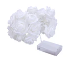 1 String Fairy Light High Brightness Realistic Battery Operated Beautiful LED Rose Flower Holiday Supplies Warm White