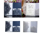 10Pcs Hollow Lace Floral Laser Cut Business Wedding Invitation Card Cover B