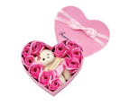 10Pcs Soap Flower Bear with Box Girlfriend Birthday Wedding Valentine Day Gift Pink 1