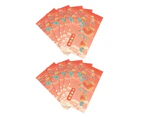 10Pcs Traditional Rectangle Lucky Money Bag Paper Visiting Relatives New Year Red Envelope for Special Occasions 5