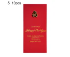 10Pcs 2022 Iron Decoration Lucky Money Bag Rectangle Paper Sincere Wishes Chinese Red Envelope for Family 5