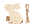 10Pcs Wooden Baubles Adorable Cartoon Unpainted Lovely DIY Wooden Easter Ornaments Household Supplies 4