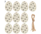 10Pcs Easter Pendant Decorative Hollow-out Design Wood Bunny Eggs Chick Pendant for Party 7