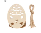 10Pcs Wooden Baubles Adorable Cartoon Unpainted Lovely DIY Wooden Easter Ornaments Household Supplies 12