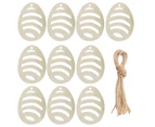 10Pcs Easter Pendant Decorative Hollow-out Design Wood Bunny Eggs Chick Pendant for Party 8