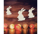10Pcs Easter Pendant Decorative Hollow-out Design Wood Bunny Eggs Chick Pendant for Party 6