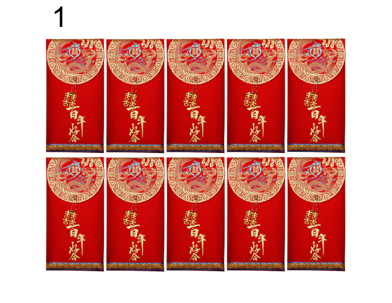 10Pcs/Bag Exquisite Money Envelope Perfect Gifts Paper Faux Pearl Tassel Red Lucky Pocket for Festival 1