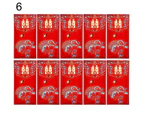 10Pcs/Bag Exquisite Money Envelope Perfect Gifts Paper Faux Pearl Tassel Red Lucky Pocket for Festival 6