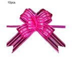 10Pcs 50mm Pull Bow Multicolor Elegant Organza Durable DIY Ribbon Bow for Party Pink