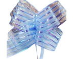 10Pcs 50mm Pull Bow Multicolor Elegant Organza Durable DIY Ribbon Bow for Party Light Blue##