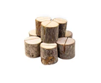 10Pcs Natural Round Wood Table Number Card Clip Holder Stand Wedding Party Decor