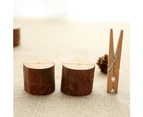 10Pcs Natural Round Wood Table Number Card Clip Holder Stand Wedding Party Decor