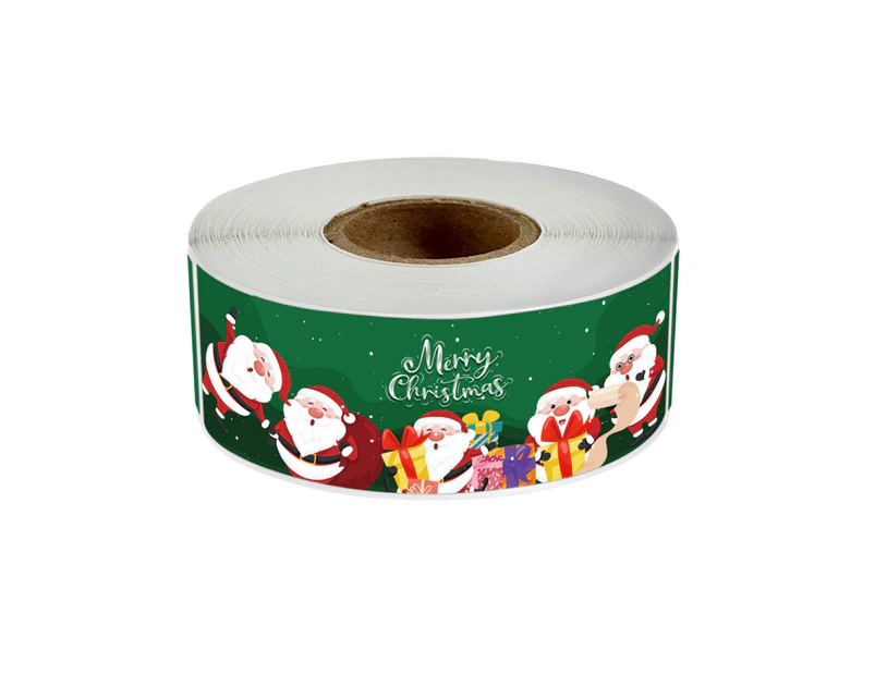 120Pcs Christmas Labels Self-adhesive Decorative Multi-patterns Bright Color Classic Element Packaging Stickers for Christmas J