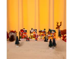 10Pcs/Set Christmas Ornament Colorful Decorative Xmas Luminous House Santa Claus Figurine Party Decorations New Year Decor Kids Gift for Window A