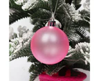 12Pcs 6cm Christmas Decoration Ball Printed Surface Matte Hand Painted Transparent Texture Xmas Tree Hanging Ball for Christmas Pink