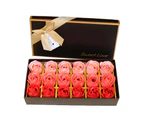 18Pcs/Box Soap Rose Flower Elegant Delicate Texture Nice-looking Floral Scented Bath Soap Rose Gift Box for Valentine's Day Red