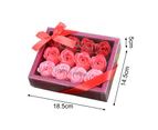 12Pcs Soap Flower Exquisite Romantic Lightweight Flower Soap Rose with Gift Box for Home Red
