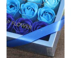 12Pcs Soap Flower Exquisite Romantic Lightweight Flower Soap Rose with Gift Box for Home Blue