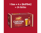 Carlton Draught Beer Case 24 x 375mL Bottles