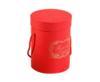 Handheld Flower Bucket Holder Bouquet Packaging Box Home Wedding Party Decor Red