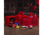 2Pcs Chinese Xi Letter Wooden Sweet Candy Gift Box Wedding Party Favors Decor Flower Heart Xi No Tassel