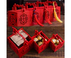 2Pcs Chinese Xi Letter Wooden Sweet Candy Gift Box Wedding Party Favors Decor Flower Heart Xi Golden Bead Tassel