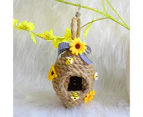 Honeycomb Hanging Decoration Round Attractive Sturdy Sunflower Weaving Hemp Rope Craft Gift  A