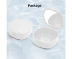 Orthodontic Retainer Box Good Sealing Breathable with Mirror Retainer Case Dental Mouthguard Case Holder for Adult-White
