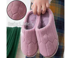 Soft, comfortable, non-slip, warm memory foam home slippers - Lilac rabbit hair