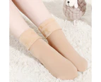 Plush padded mid-tube warm socks solid color snow socks thigh high tube over the knee socks - Skin tone