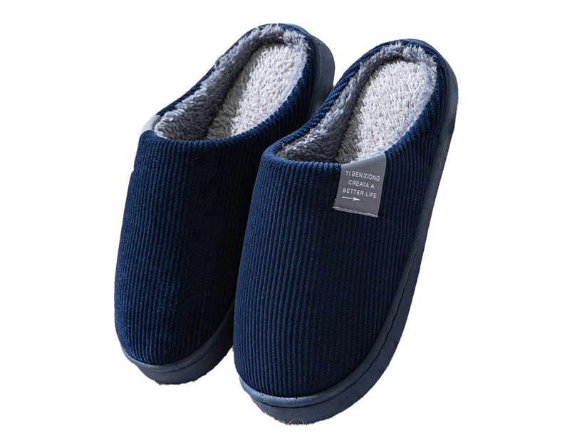 Wear lightweight soft and comfortable women's home slippers - Stripe money navy blue