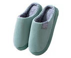 Wear lightweight soft and comfortable women's home slippers - Stripe wax gourd green