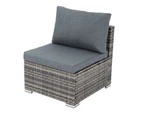 7 Piece Outdoor Patio Furniture Conversation Sofa Set with Storage Corner Grey