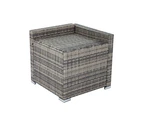 7PC Outdoor Wicker Lounge with Storage Corner (Grey)