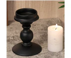 Candle Holder Set of 3,Black Vintage Metal Pillar Candle Holders
