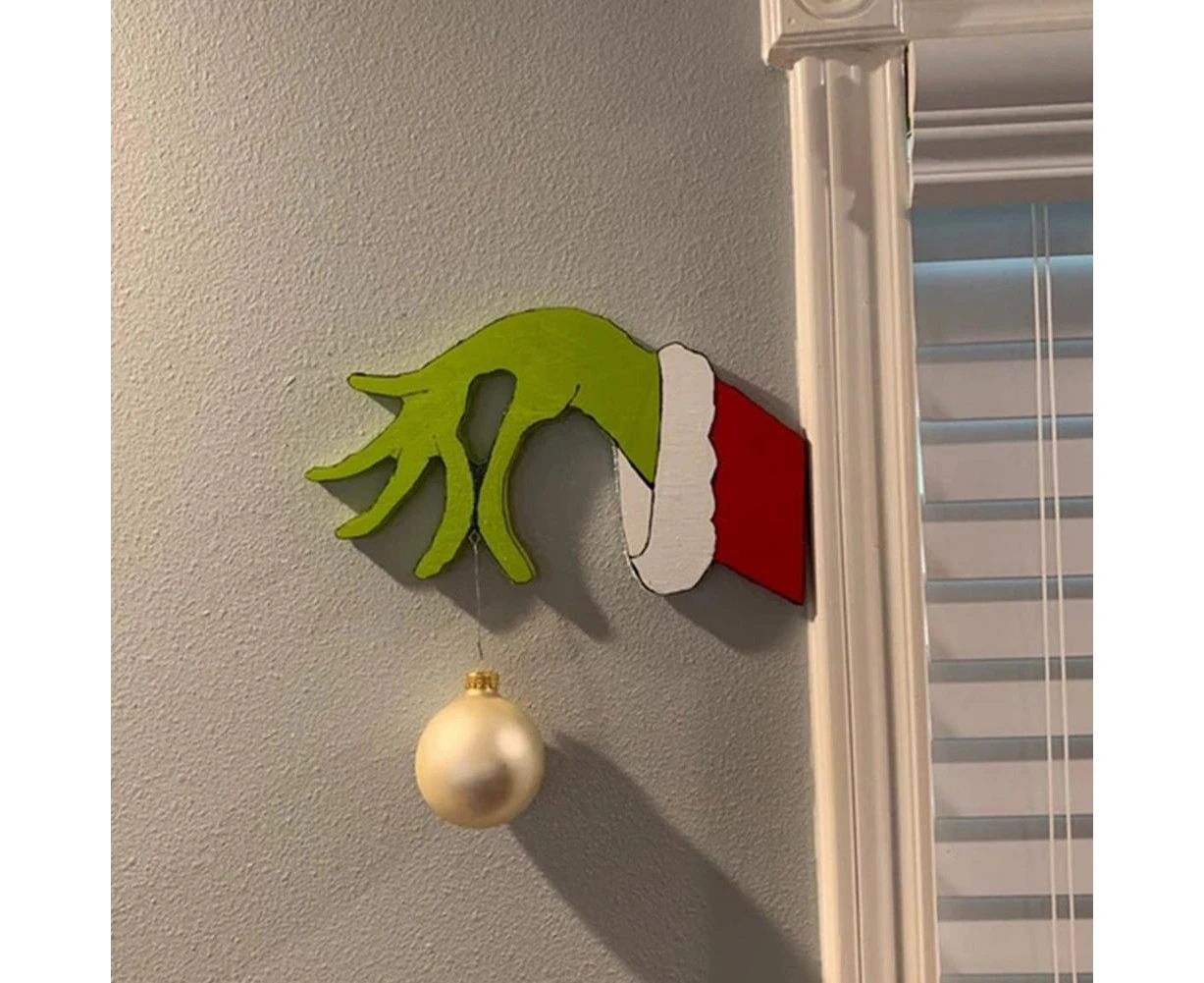 Christmas Thief Hand Cut Out Christmas Thief Grinch Hand Decorations