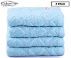 Onkaparinga Diamond Jacquard Hand Towel 4-Pack - Blue