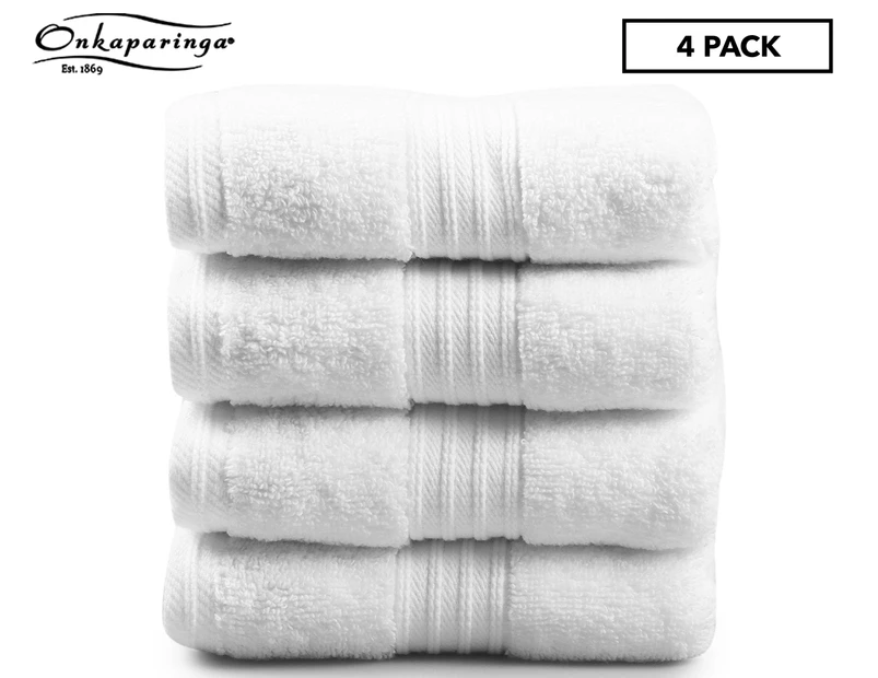 Onkaparinga Ultimate Plush Hand Towel 4-Pack - White