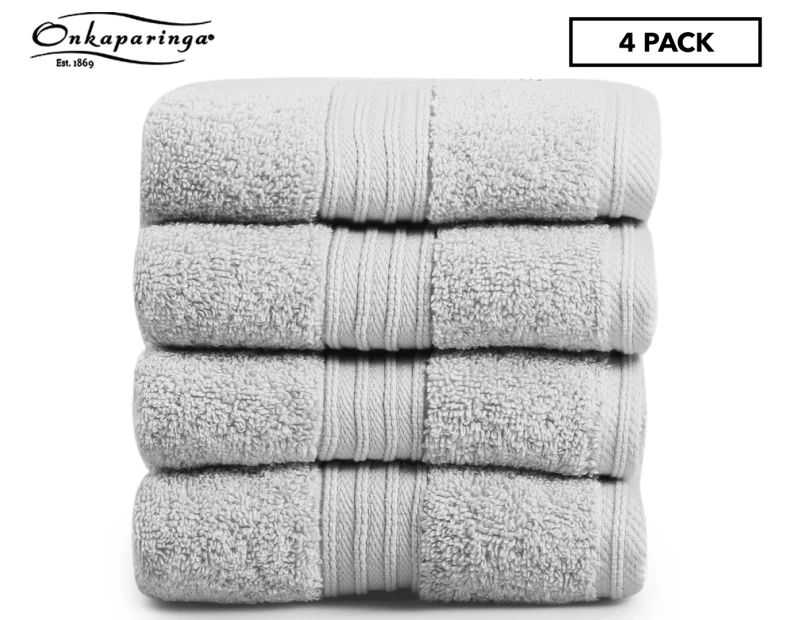 Onkaparinga Ultimate Plush Hand Towel 4-Pack - Silver Grey