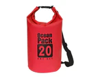 5/10/15/20/30L Outdoor Lightweight Swimming Waterproof Camping Rafting Dry Bag-Red 30l
