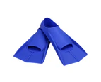 1 Pair Swimming Flippers Diving Snorkeling Surfing Swim Soft Silicone Foot Fins-Blue M