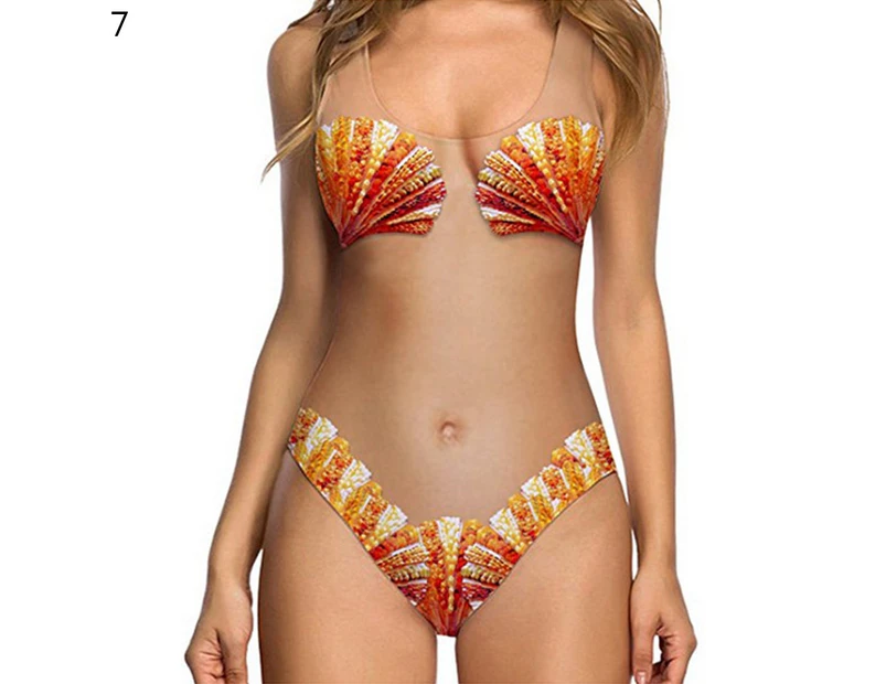 Women Summer Sexy Stretchy Monokini One-piece Swimsuit Swimwear Bathing Suit-XL