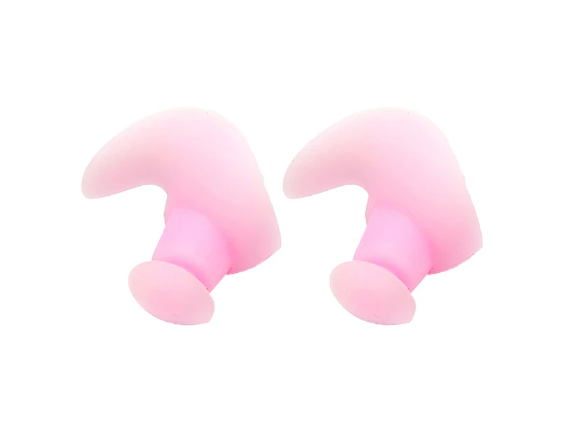2Pcs/Set Silicone Swimming Ear Plugs Shower Bath Beach Waterproof Protector-Pink