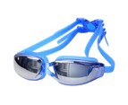 1 Set Swim Goggles Waterproof Professional Safe Buckle Design Swimming Glasses for Water Sports-Blue