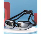 1 Set Swim Goggles Waterproof Professional Safe Buckle Design Swimming Glasses for Water Sports-Black
