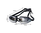 1 Set Swim Goggles Waterproof Professional Safe Buckle Design Swimming Glasses for Water Sports-Black