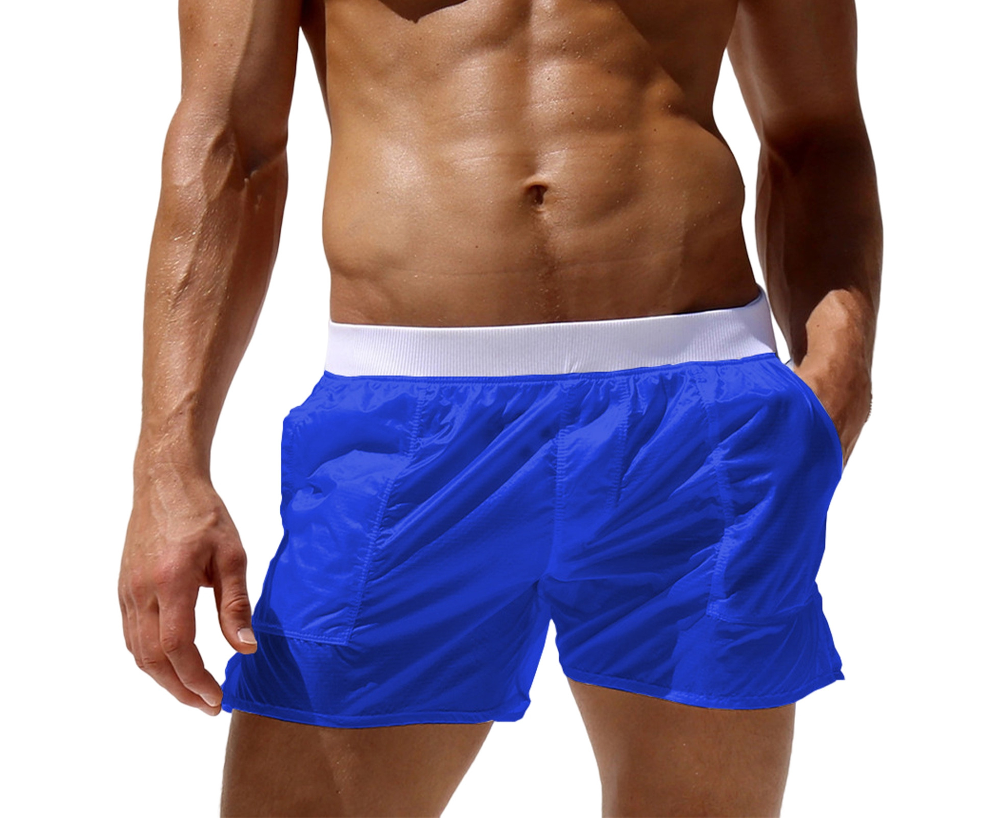 Breathable Swim Trunks Soft Beachwear See-through Design Swimming Pants ...