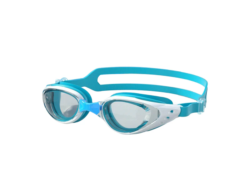 Swimming Goggles Adjustable Strap Waterproof Silicone Anti-Fog Swim Eyewear Men Women Underwater Swimming Glasses for Water Sports -Lake Blue